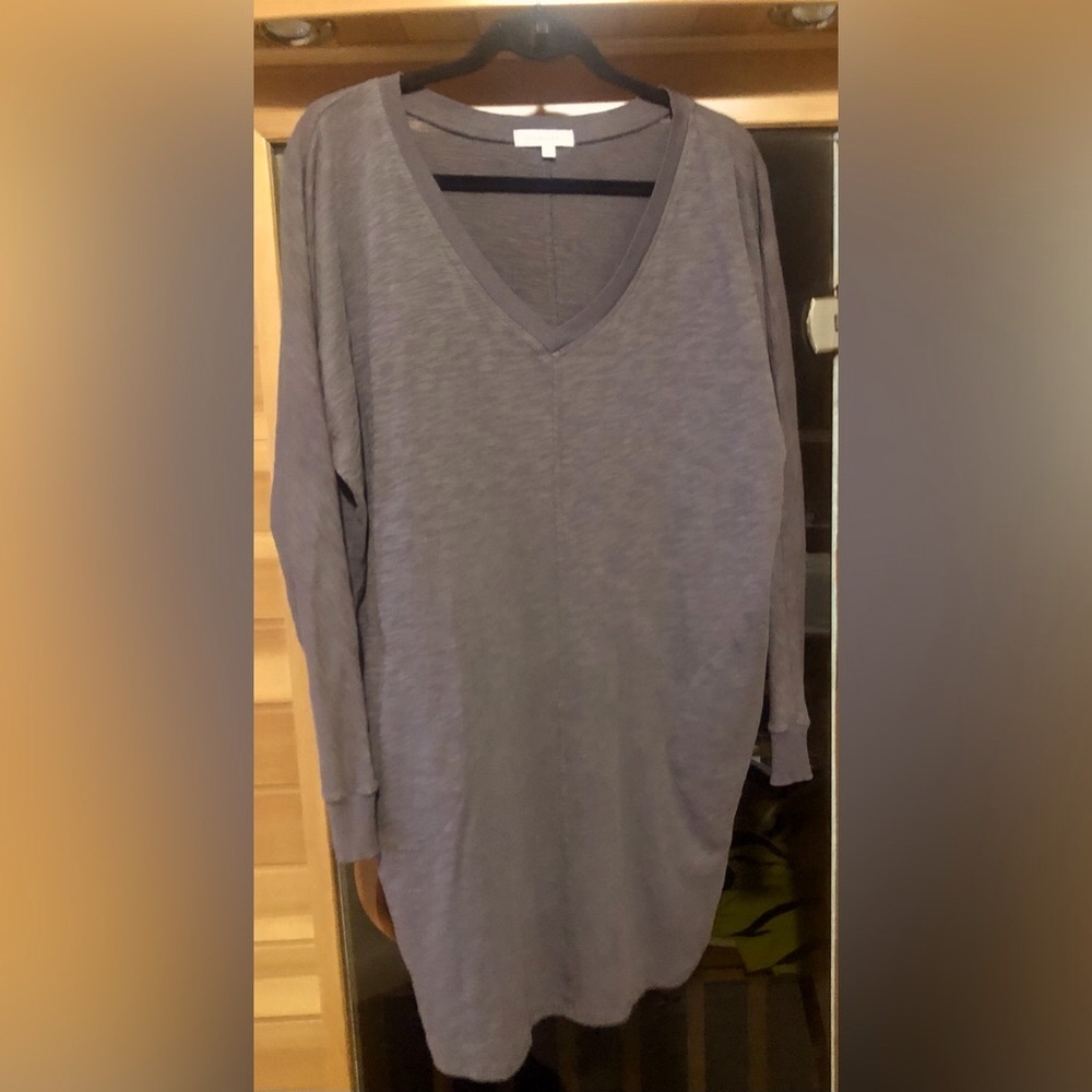 Gray Oversized Long Sleeve Tunic NWOT